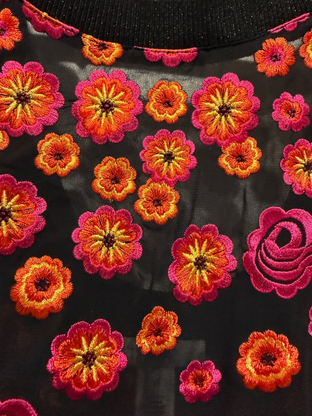Lewit Floral Embroidered Peplum Top - Picture 5 of 10